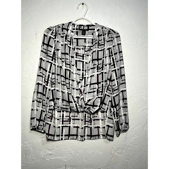 Alfani droop plum line blouse womens 2P professional preppy business career - Picture 1 of 9